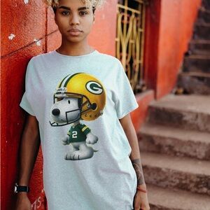 Snoopy Green Bay Football Graphic T-Shirt